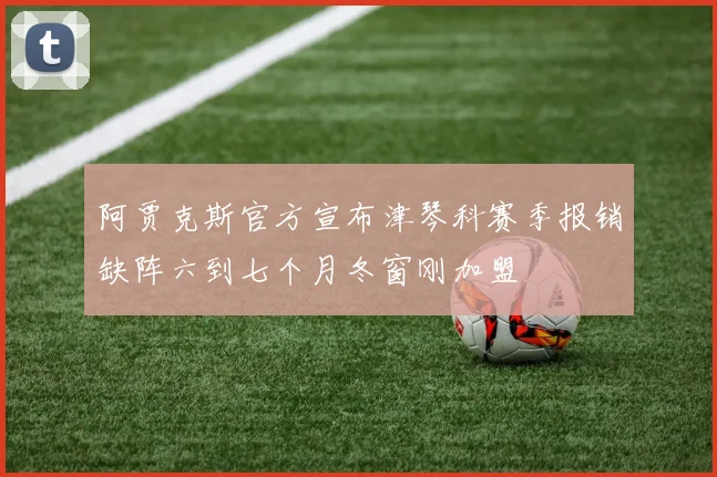 阿贾克斯官方宣布津琴科赛季报销缺阵六到七个月冬窗刚加盟
