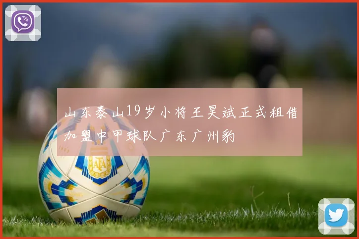 山东泰山19岁小将王昊斌正式租借加盟中甲球队广东广州豹